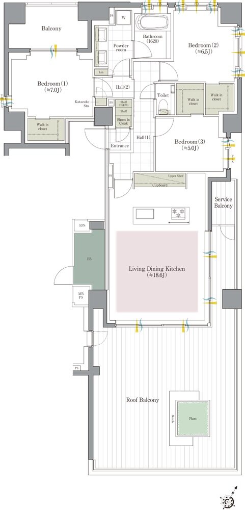 クリオ日本橋人形町 間取り Fタイプ