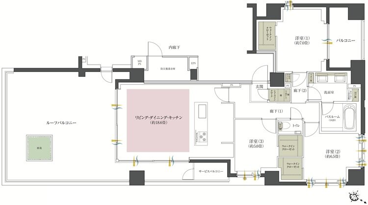 クリオ日本橋人形町 間取り Fタイプ