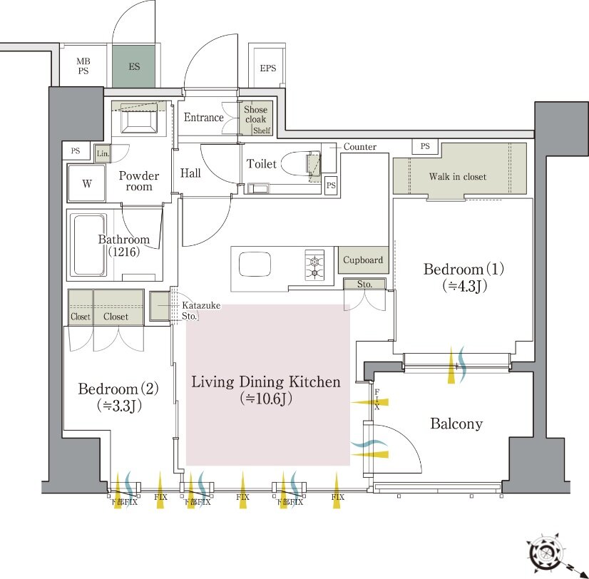クリオ日本橋人形町 間取り Bタイプ