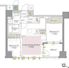 クリオ日本橋人形町 間取り Bタイプ