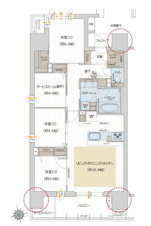 プレサンス ロジェ 姫路キャスティア 間取り Aタイプ