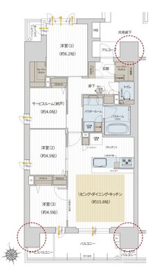 プレサンス ロジェ 姫路キャスティア 間取り Aタイプ