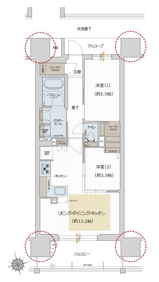 プレサンス ロジェ 姫路キャスティア 間取り Dタイプ