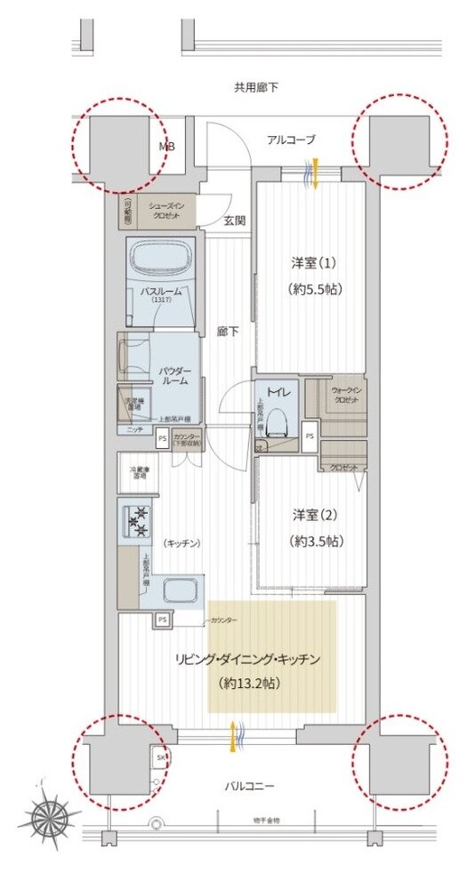 プレサンス ロジェ 姫路キャスティア 間取り Dタイプ