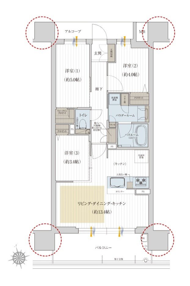 プレサンス ロジェ 姫路キャスティア 間取り Bタイプ