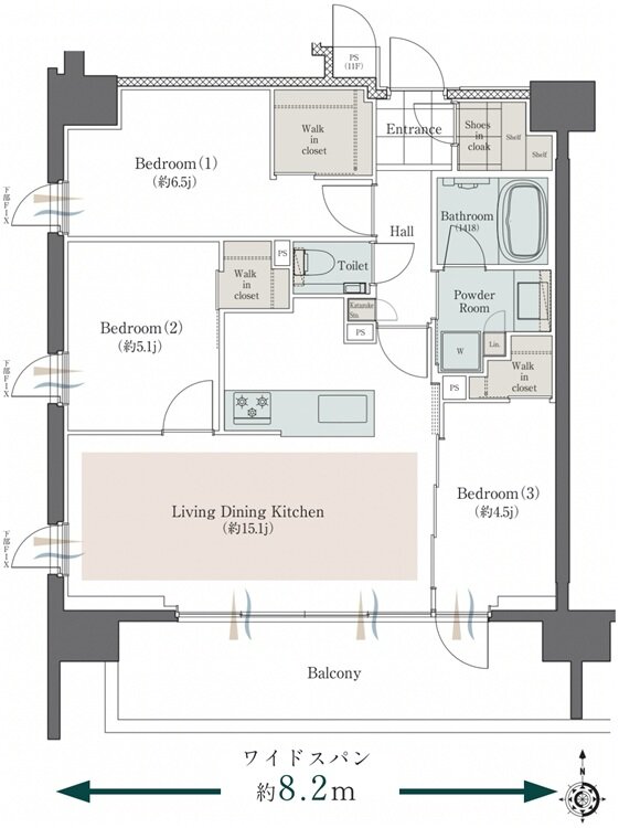 クリオ練馬ブライトマークス 間取り Cタイプ