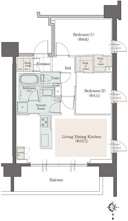クリオ練馬ブライトマークス 間取り Bタイプ