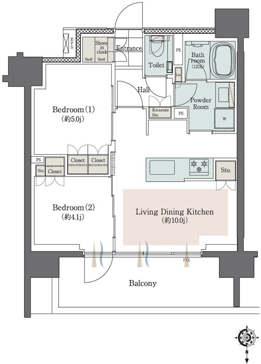 クリオ練馬ブライトマークス 間取り Aタイプ