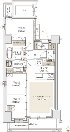 アトラス亀戸レジデンス 間取り A1タイプ
