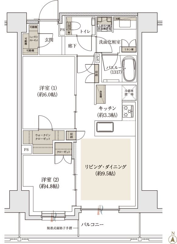 アトラス亀戸レジデンス 間取り Bタイプ
