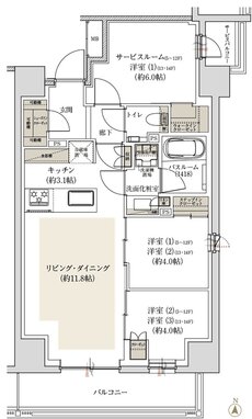 アトラス亀戸レジデンス 間取り C2タイプ