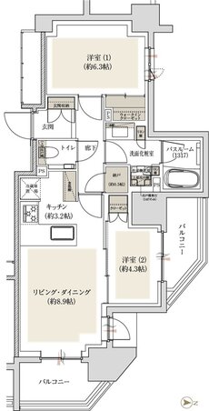 アトラス亀戸レジデンス 間取り Dタイプ