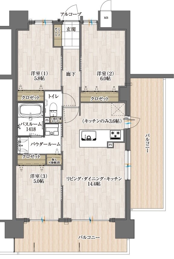 アルファステイツ田園町 間取り Ｄ type
