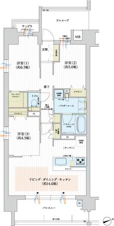プレサンス ロジェ 箱崎レジデンス 間取り Aタイプ