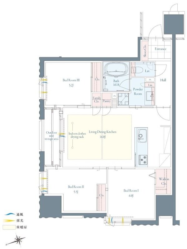 グランドパレス小倉城下 ザ・マークス 間取り D type