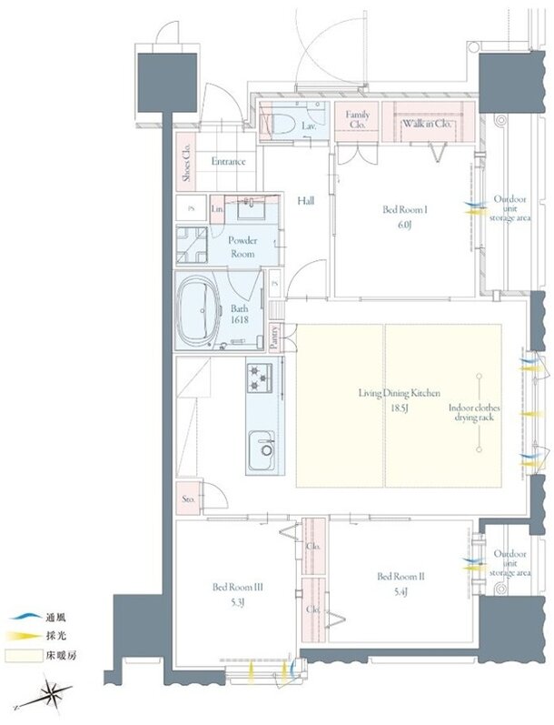 グランドパレス小倉城下 ザ・マークス 間取り E type