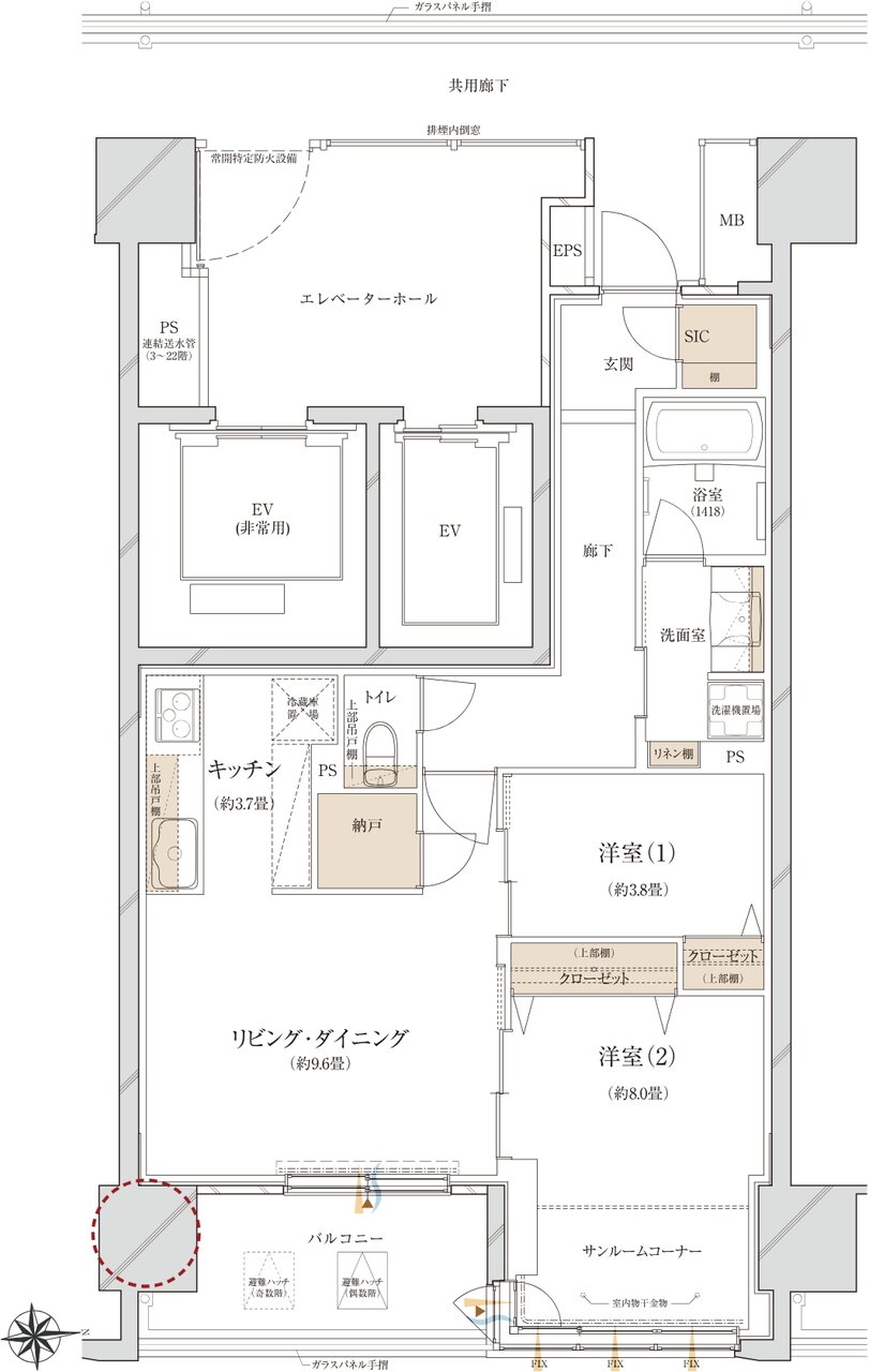 ウィザースレジデンス秋田ザ・タワー 間取り C type