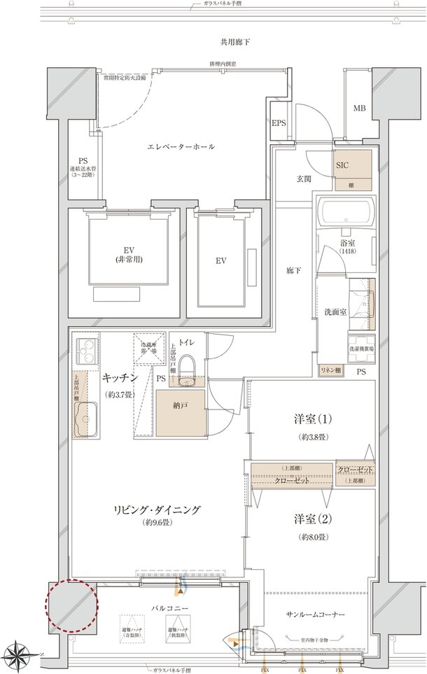 ウィザースレジデンス秋田ザ・タワー 間取り C type