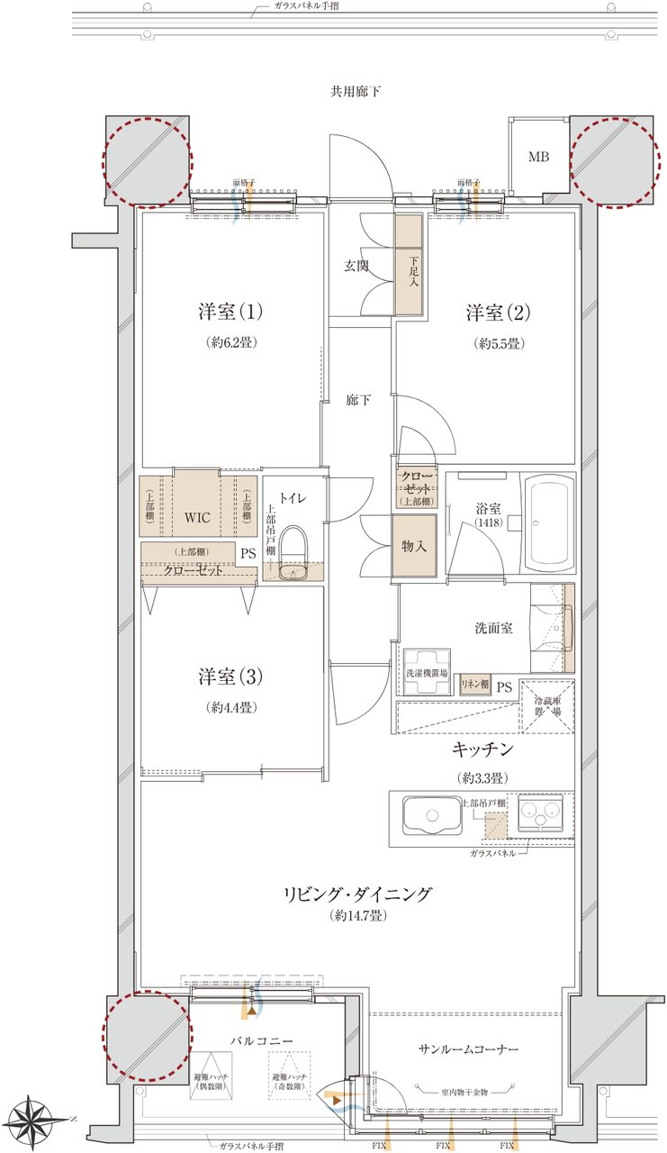 ウィザースレジデンス秋田ザ・タワー 間取り D type