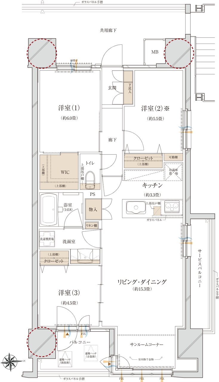 ウィザースレジデンス秋田ザ・タワー 間取り E type
