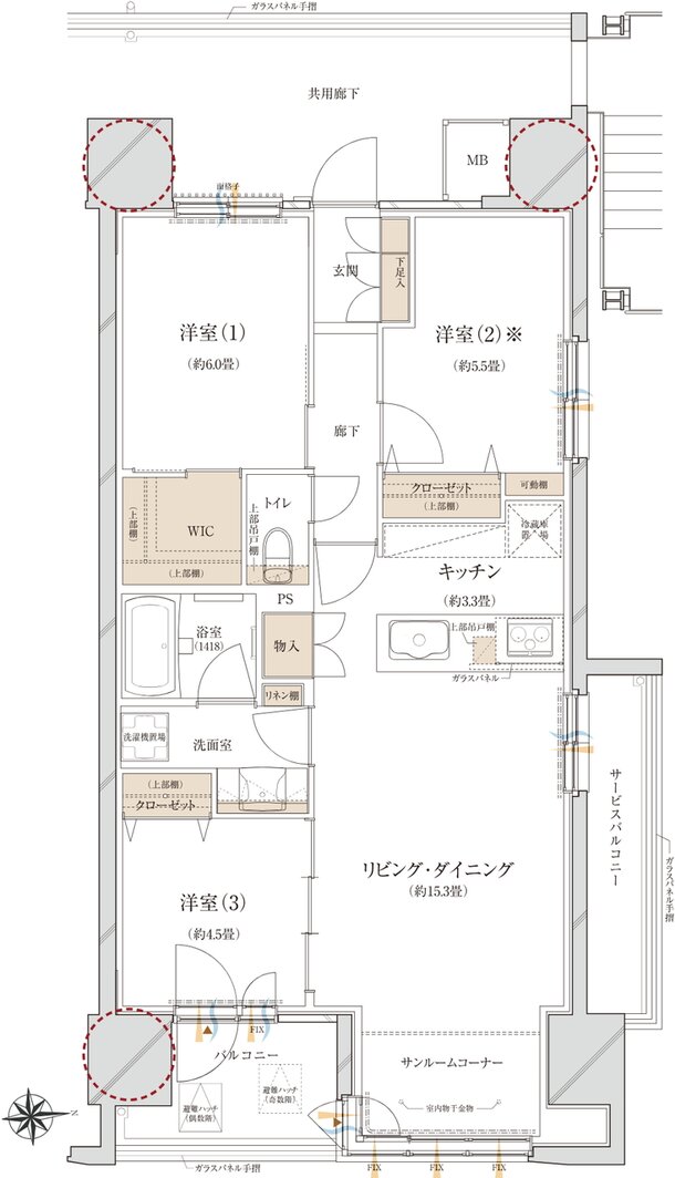 ウィザースレジデンス秋田ザ・タワー 間取り E type