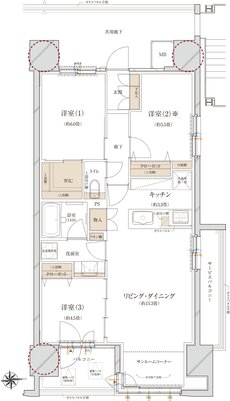 ウィザースレジデンス秋田ザ・タワー 間取り E type