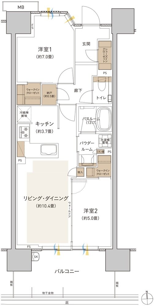 プレミストつくば研究学園 間取り BI-1 type
