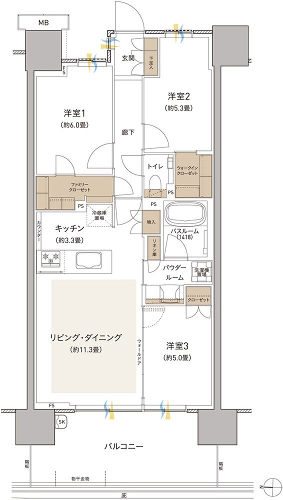 プレミストつくば研究学園 間取り AF type