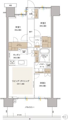 プレミストつくば研究学園 間取り AF type