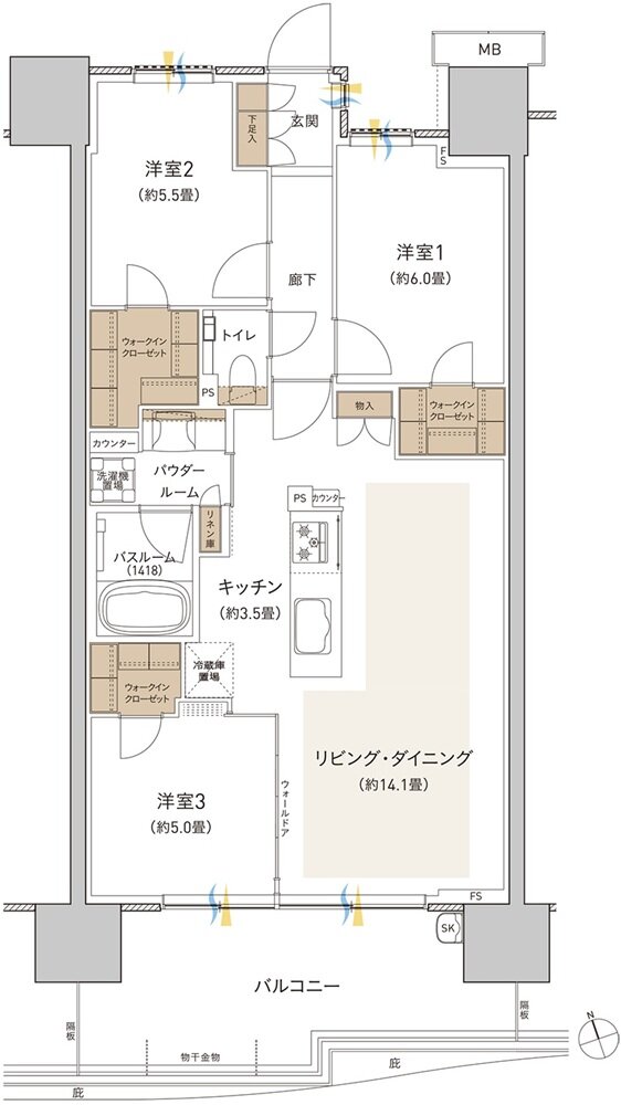 プレミストつくば研究学園 間取り CK type