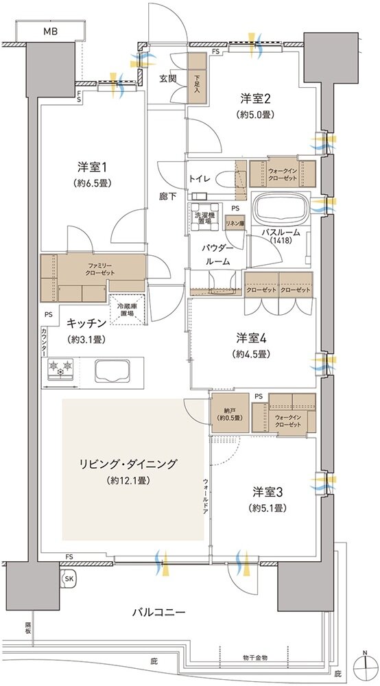 プレミストつくば研究学園 間取り BR type