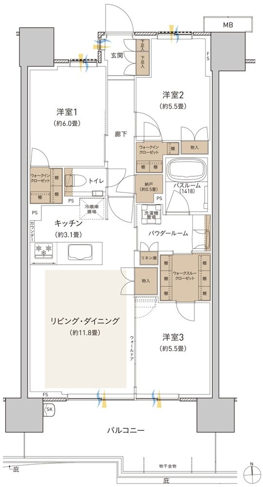 プレミストつくば研究学園 間取り BL type
