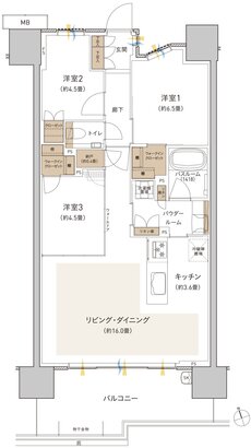 プレミストつくば研究学園 間取り CU type