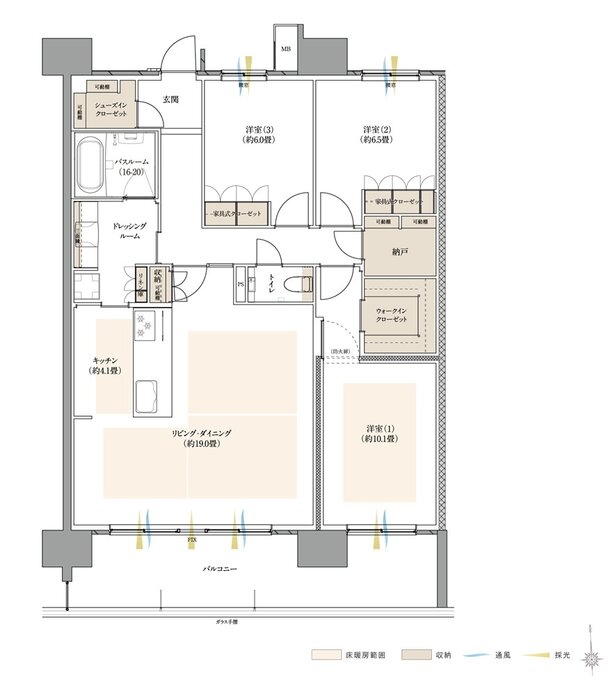 ザ・サーパス高松錦町 間取り Lタイプ