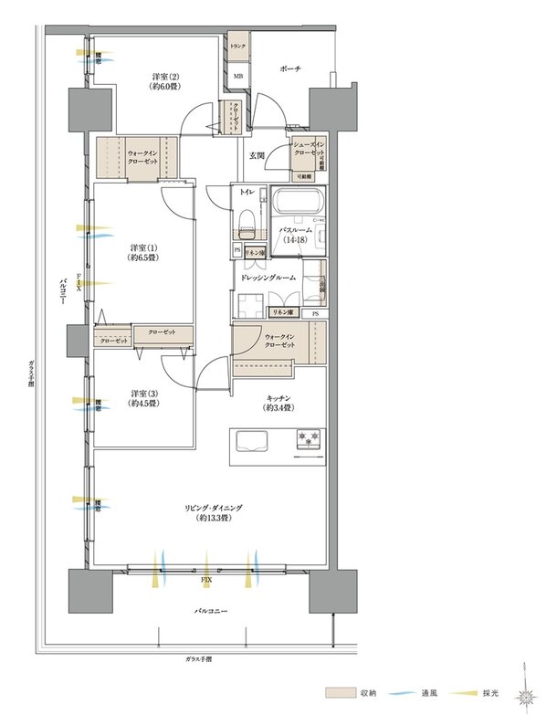 ザ・サーパス高松錦町 間取り Bタイプ