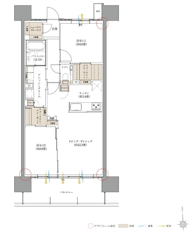 ザ・サーパス高松錦町 間取り Dタイプ