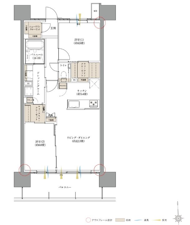 ザ・サーパス高松錦町 間取り Dタイプ