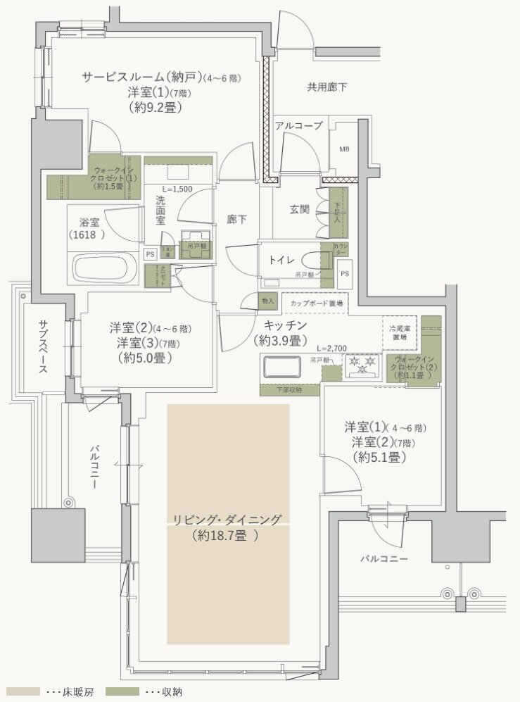 グランドメゾン The 天王寺空清町 間取り C type