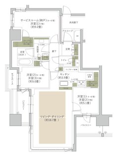 グランドメゾン The 天王寺空清町 間取り C type