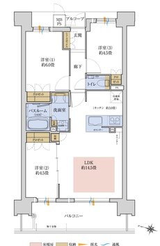 ワコーレ王子公園ミュージアムロード 間取り A3 type