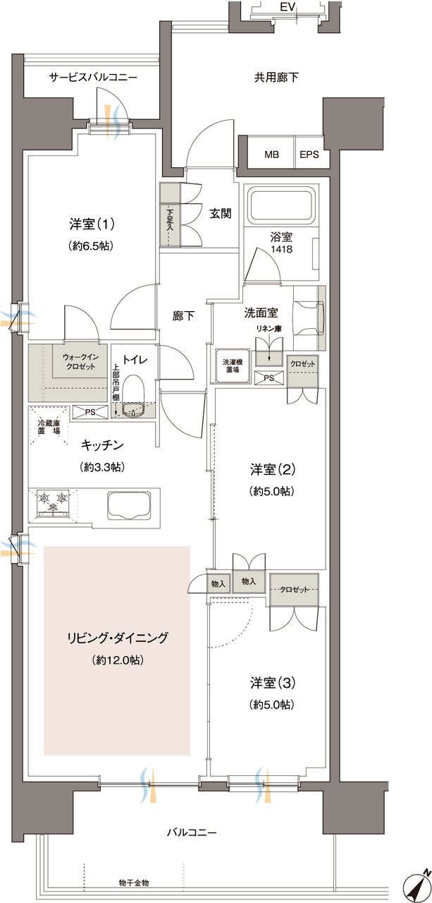 レーベン東川口 FULISTIA・レーベン東川口 BRITIA 間取り A type【B】