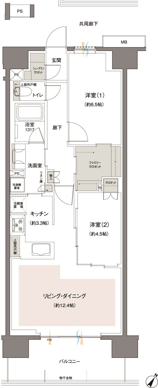 レーベン東川口 FULISTIA・レーベン東川口 BRITIA 間取り B type【B】