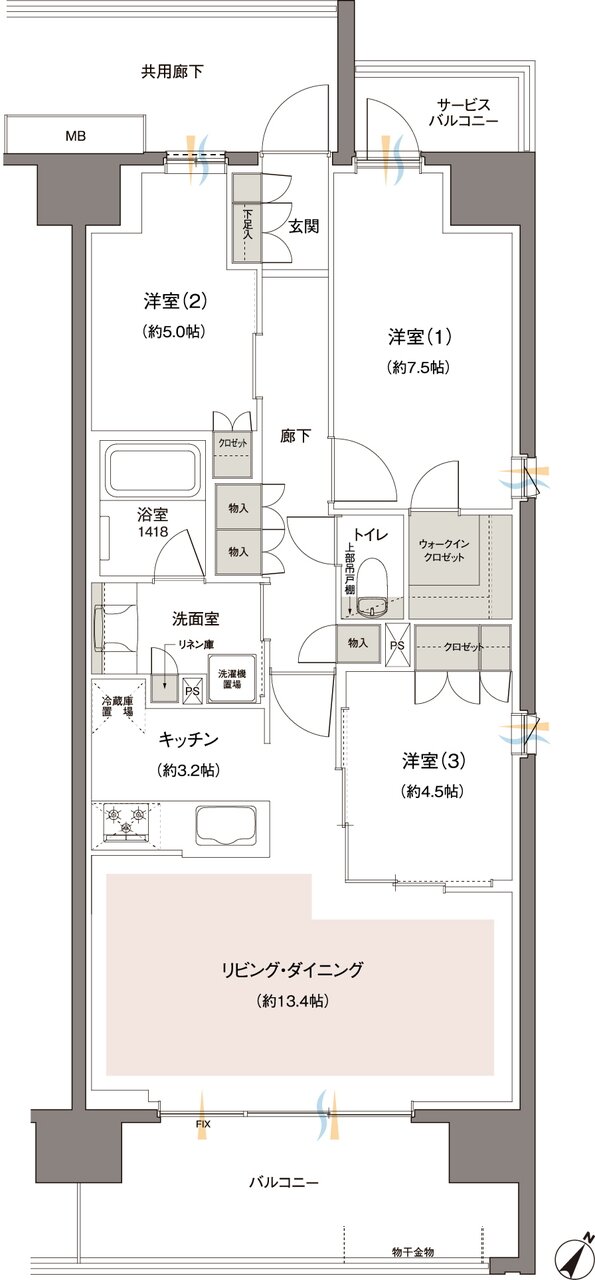 レーベン東川口 FULISTIA・レーベン東川口 BRITIA 間取り C type【B】