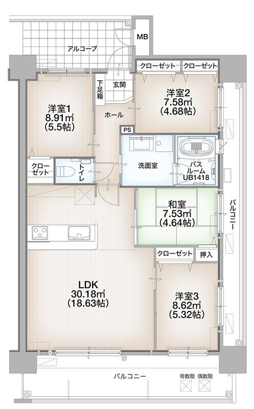 クレイルシティ宇部参宮通り 間取り Cタイプ