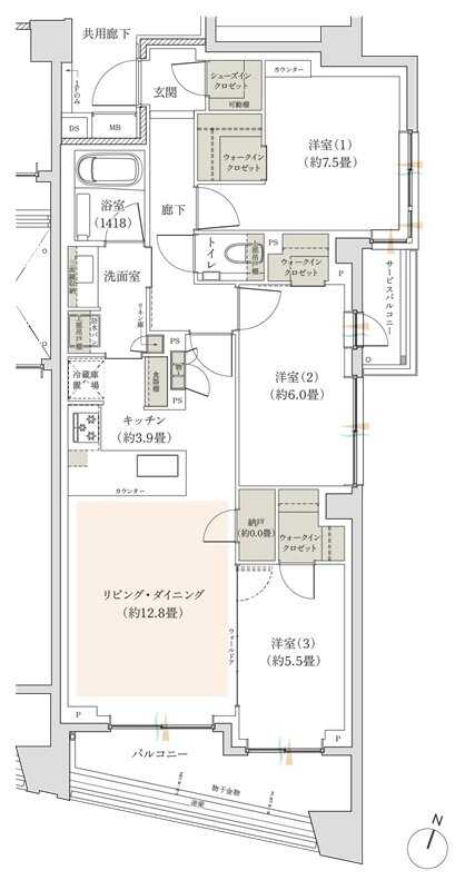 リビオ駒沢大学レジデンス 間取り Dタイプ