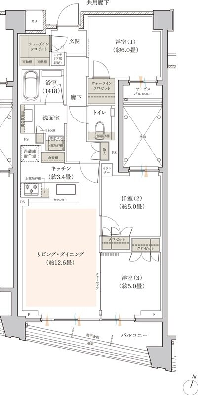 リビオ駒沢大学レジデンス 間取り Cタイプ