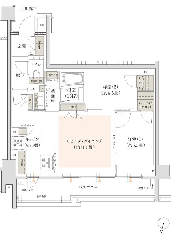 リビオ駒沢大学レジデンス 間取り Gタイプ