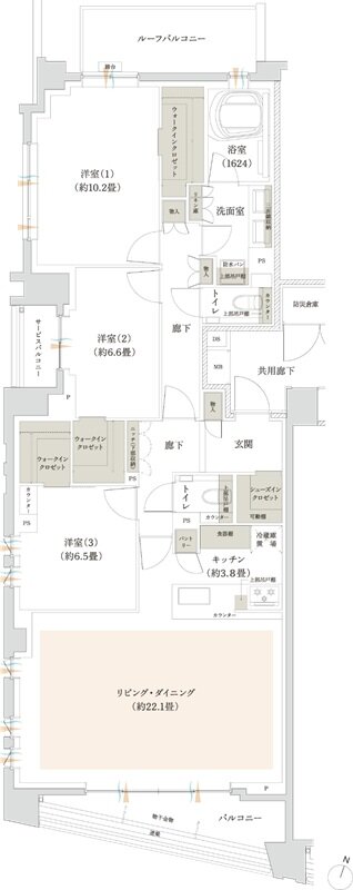 リビオ駒沢大学レジデンス 間取り Jタイプ