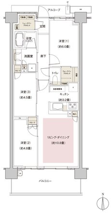 パークホームズ伊丹稲野ガーデンスクエア ステーションゲート 間取り 66Abタイプ