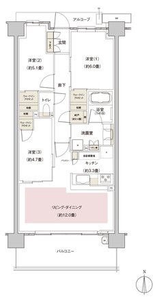 パークホームズ伊丹稲野ガーデンスクエア ステーションゲート 間取り 71Abタイプ